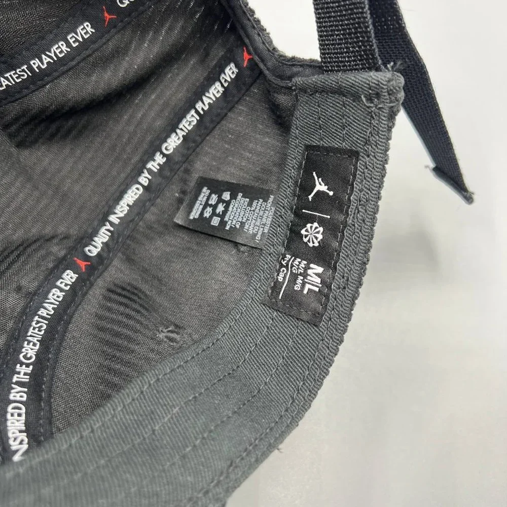 Air Jordan Hat Men M/L Black 5 Panel Corduroy Jumpman Flight Strap‎ Back Cap New
